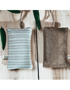 éponge lavable en tissu upcyclé / face grattante en lin 2