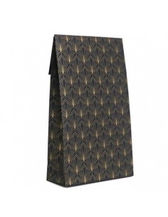 pochette cadeau noir et or motif art déco 2