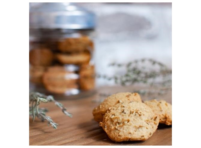 biscuits apéritifs artisanaux - thym & romarin  Bio