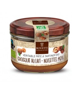 pâte à tartiner Bio 40% noisettes et chocolat de chocolatier