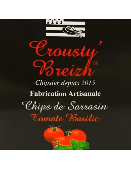 Chips de sarrasin croustillantes, aux notes parfumées tomates et basilic. Naturellement sans gluten. Chips de sarrasin croustillantes, aux notes parfumées tomates et basilic. Naturellement sans gluten.