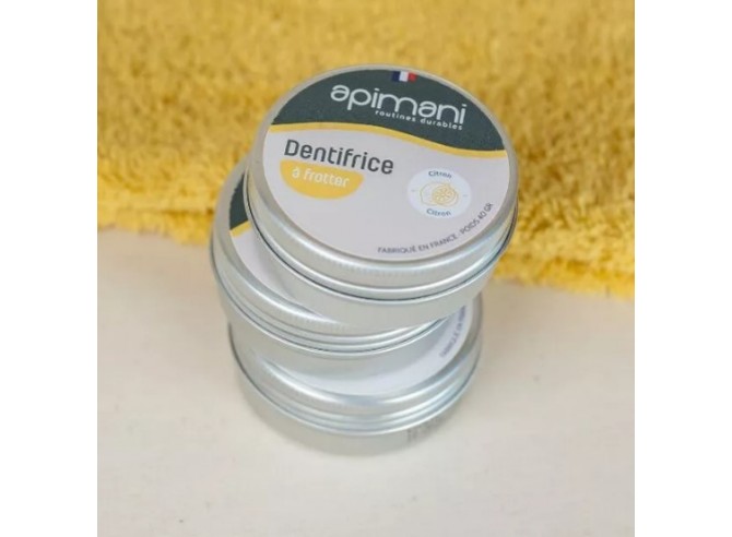 Dentifrice solide 100% naturel au Citron et SANS GOUT DE SAVON !Fabrication française