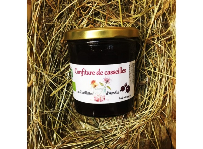 confiture de casseille bio de pleine terre, un fruit rouge entre le cassis et la groseille, en moins acidulé... Miam !