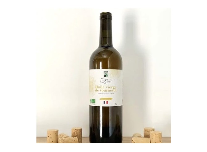 Huile de Tournesol bio artisanale d'Occitanie - 75cl