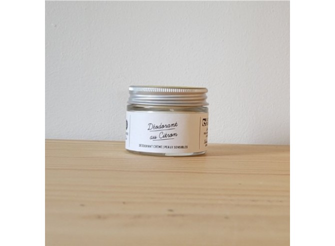 déodorant crème artisanal et 100% Bio à l'huile essentielle Citron sans bicarbonate