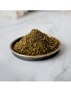 zaatar bio et équitable mélange d'aromates et d'épices traditionnel du Moyen-Orient (sésame grillé, origan, sumac, sel)