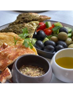 zaatar bio et équitable mélange d'aromates et d'épices traditionnel du Moyen-Orient (sésame grillé, origan, sumac, sel) 2