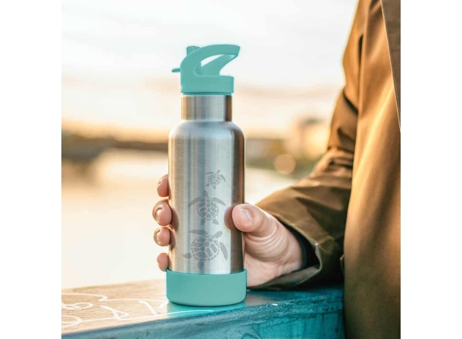 gourde isotherme 24h Inox avec un bouchon sport et base antichoc