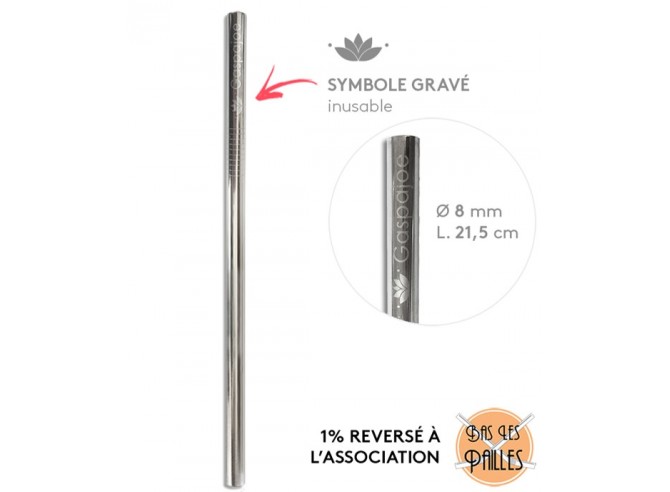 Paille droite en inox